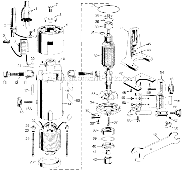Page A Diagram and Parts List for 3265 Type 1 Black and Decker Router